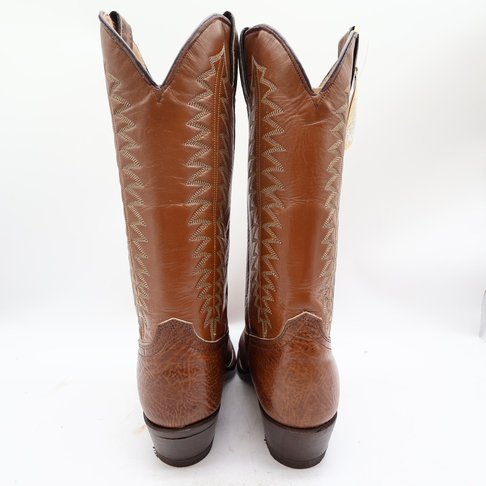 Wrangler Vintage Western Boots Mens 8.5D Brown Glazed Shoulder Leather NWT - Picture 11 of 16